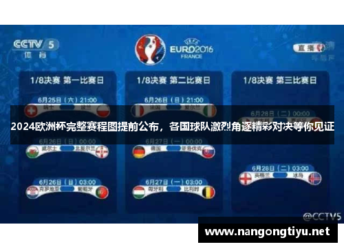 2024欧洲杯完整赛程图提前公布，各国球队激烈角逐精彩对决等你见证